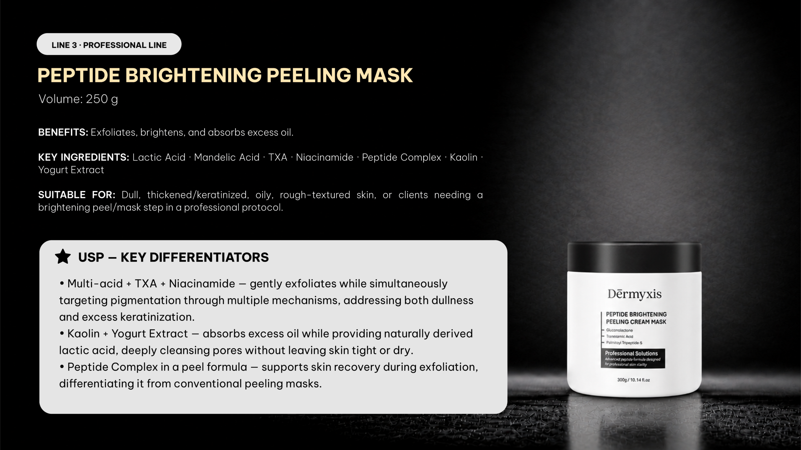 Peptide Brightening Peeling Cream Mask công nghệ